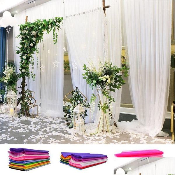 Fajas 48/72 cm 10 metros Sheer Crystal Organza Tle Roll Tela para decoración de bodas DIY Arcos Silla Favor de fiesta Suministros 751 Drop Otkik