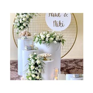 Sashes cake bureau dessert tafel ronde cilinder voetstuk display kunst decor plint pilaren voor doe -het -zelf bruiloft decoraties vakantie drop de dhnja