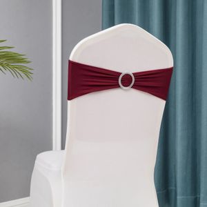 Ceintures chaise arcs mariage Lycra Spandex bandes extensibles avec boucle pour couvertures décoration fête dîner banquet 231202