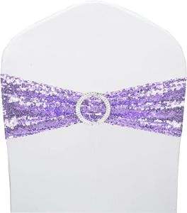 Sashes stoel labels stretch banden spandex polyester bogen voor feest el bruiloft banketten decoratie lavendel drop levering 20 sport2010 am0eb