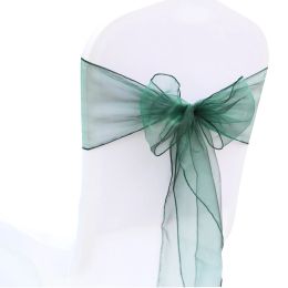 SASHES Groothandel 10/50 Pack Organza Banquet Chair Sash Sashes Bows Ties for Weddings Party Decoration Events Levers Chair Cover Sash