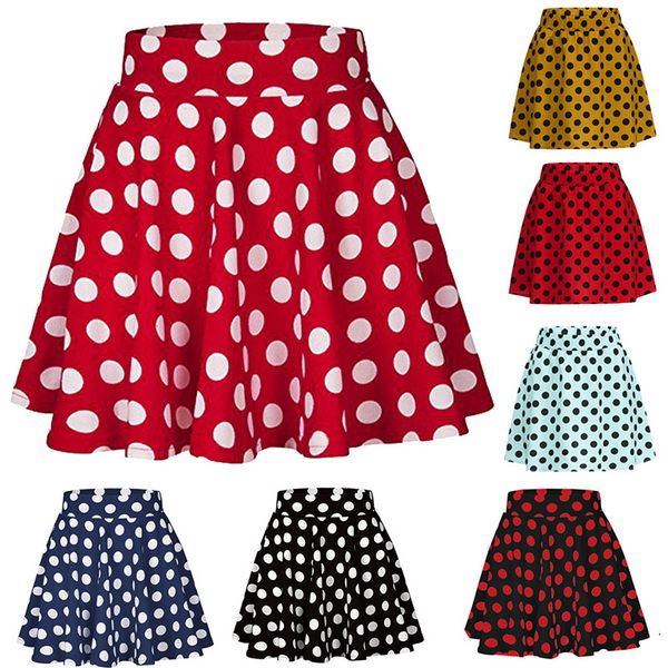 Mini jupe évasée en pois femmes impertinente et ludique dans une superbe couleur rouge parfaite pour la saison estivale AST08483