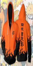 Sasuke Anime 3D Zipper Hoodies Men Streetwear Hip Hop Warm Hooded Sweatshirts Men Casual Hoodies 3D Gedrukt voor kinderen Boy9164513