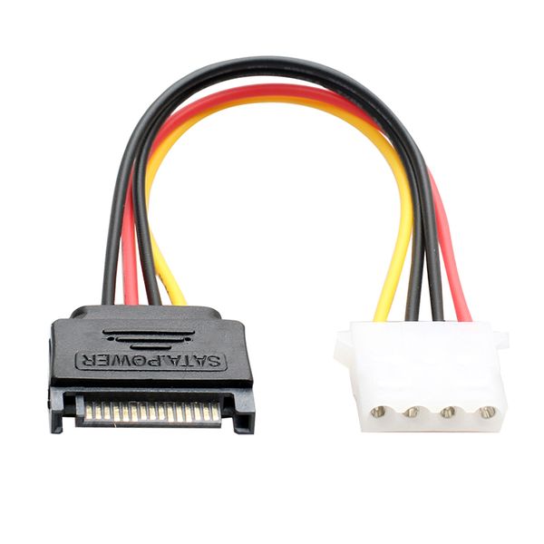 Cable adaptador de fuente de alimentación SATA de 15 pines a IDE Plus de 4 pines, Cable SATA de ordenador de 10cm