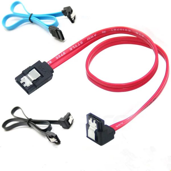 Cable de transferencia de datos SATA 3,0, Cable de extensión de puerto serie con curva de 90 grados para disco duro de PC, rojo/azul/negro