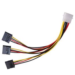 Sata -adapterkabel Ide 4pin mannelijk tot 3 poort sata vrouwelijke splitter harde schijf voedingskabel sata kabel 22 cm 22 cm