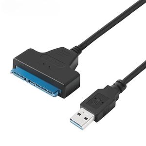 Câble SATA à USB 3.0 / 2.0 jusqu'à 6 Gbit / Gbit / s pour 2,5 pouces Drive du disque dur externe SSD SATA 3 22 broches USB 3.0 au cordon SATA III