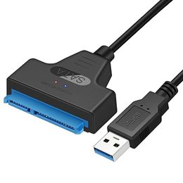 Câble adaptateur SATA à USB 3.0 pour le transfert de données HDD / SSD de 2,5 pouces, support de convertisseur de disque dur externe Uasp