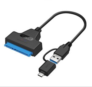 Adaptateur de câble Sata vers USB 3.0 TYPE-C SATA7 + prise en charge 15pin disque dur SSD externe 2.5 pouces 22 broches SataIII A25 USBC