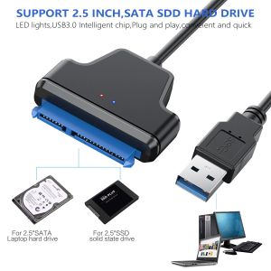 SATA naar USB -adapter USB3.0 3.1 KABEL externe harde drive serial sata 22pin converter harde schijf met UASP voor 2,5 