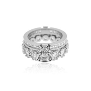 Satelliet Designer Ring Dames Topkwaliteit Met Box Ringen Westerse keizerin-weduwe Licht Luxe niveau Dubbellaags Grote Zirkoon Ring Split Ring