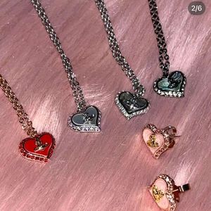 Satellite Heart Gold Collier femme Viviennes Westwood Jewelry super amour coloré fritillaria avec boucles d'oreilles en diamant collier fée douce et sucrée