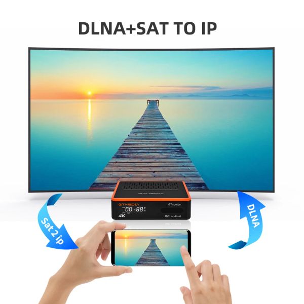 Receptor satelital GTMEDIA GT COMBO con teclado i8 DVB-S2/T2/C Android 9.0 TV Box Amlogic S905X3 4K HD Satellite Receptor