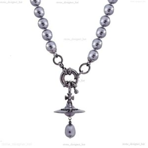 Satellite Viviennes Viviane Collier Westwood Collier de haute qualité Aleksa Baroque Pearl One Layer Collier en trois dimensions High Edition 8080