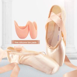 Satin Ballet Girls 927 Professional Ladies Pointe Sales Ballerina Ballerina Dance Shoes with Ribbons 201017 915