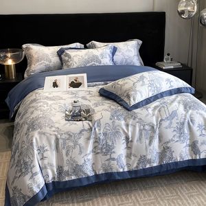 Juegos de ropa de cama satinados diseñador de verano vortesis baja de almohada de almohada de seda fresco