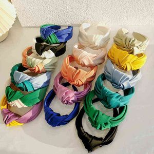 Satin gros noeud bandeaux bandeaux ornement accessoires pour femmes cheveux accessoires en gros AA220323