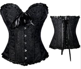 Satijn Bot Lace Up Steampunk Corset Sexy Bustier Vrouwen Bustier Corset Bovenborst Slanke Corset Straples3784726