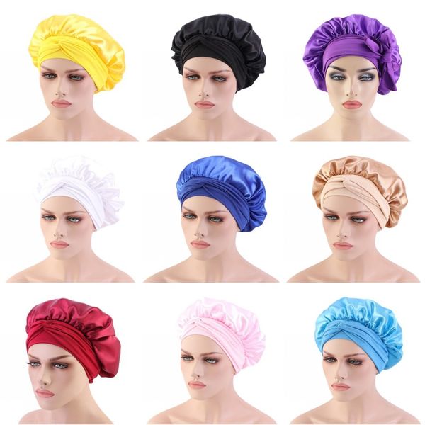 Capot en satin pour cheveux bouclés Soise réglable Soisets avec cravate Casquette de sommeil pour les tresses