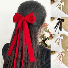 Ciba de satén Bow Ribbon Central de pelo chicas Soporte de cola de caballo dulce