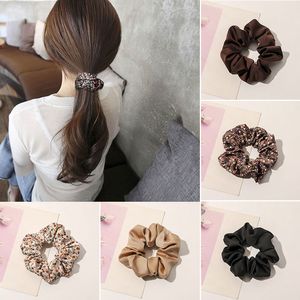 Satin élastique bandes de cheveux gros intestin cheveux-cravate anneau boucle cheveux chouchous queue de cheval coiffure cheveux accessoires fleurs florales