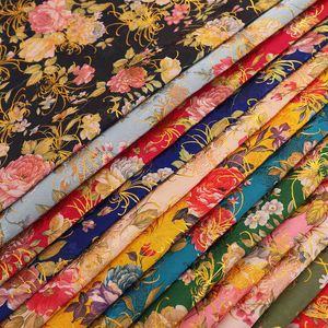 Satin fleur tissu brocart vêtement tissus bricolage patchwork couture matériel pour coudre cheongsam et kimono 210702
