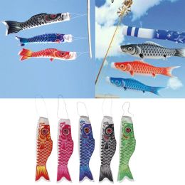 Satin Japanese Carp Windsock Wind Streamer Koi Nobori Bandera de pescado para peces para el jardín al aire libre Decoración del Día de los Niños