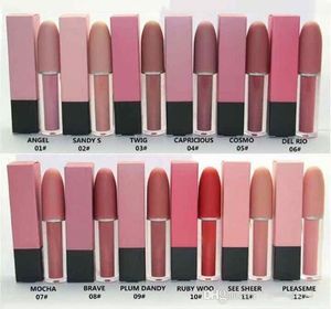 brillo de labios satinado Rouge A levres 12 colores Lustre M Brand Lipstick con números de serie tubo de aluminio Nuevo paquete 60pcs