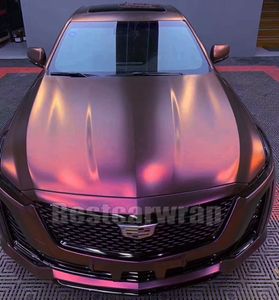 Vinyle caméléon violet rougeâtre métallique satiné pour le changement de style d'enveloppe de voiture couvrant le film Flip - flop Colle à faible adhérence comme la qualité 3M 1,52x20m 5x67ft