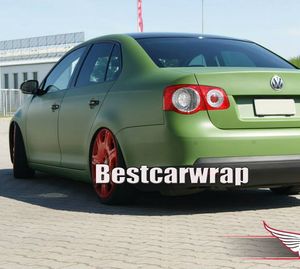 Satijnen militaire groene vinyl wrap voor hele auto wrap met lucht bubble gratis voertuig wrap covering met low tack lue 3m kwaliteit 1.52x20m 5x67ft