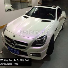 Satin Pearl Matt White Vinyl Wrap Pearl Chameleon White - Purpa Purple Car Wrap Film Pearl White Matte White Matte 1 52 20M 5x252F