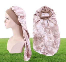 Impression en satin long Capes de sommeil Bandana Night Turban Hat Headwrap Bonnet Femme Girl Cover Hair Care Care Accessoires 4264181