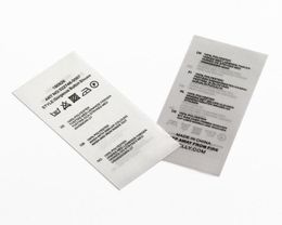 Impression d'étiquettes d'entretien de ruban de satin 1000 pièces ruban de satin encre noire imprimée sur les deux faces étiquette de lavage d'entretien coupe droite pour vêtement 2470101