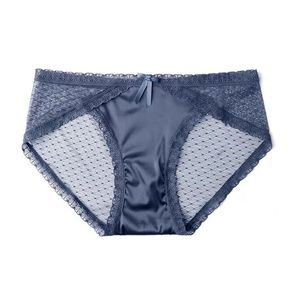 Satijn sexy mesh ademende kanten slipjes slip ondergoed ondergoed transparante uderpants intimaten lingerie middelste taille panty dames kleren