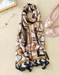 Bufanda de seda satinada para mujer, pañuelos para la cabeza, paquete de Foulard Soie, chal femenino, bufandas con estampado de patrones coloridos para mujer 26106273146670