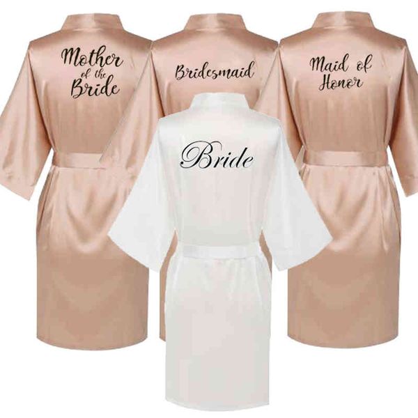 Batas de seda satinada de talla grande, albornoz de boda, vestido de dama de honor para novia, ropa de mujer, ropa de dormir, dama de Honor, oro rosa