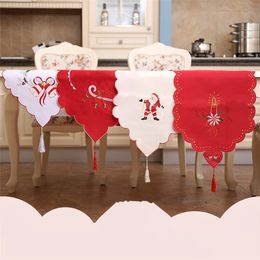 Satin Table Runner voor Kerst Bruiloft Holiday Decor Gunst Kerst Tafelkleed 40 * 170cm Kerst Diner Tafel Decoratie IA919