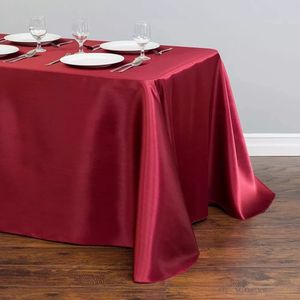 Satijn tafelkleed bruiloftdecors bedek vierkante tafelkleed eettafel decor kersttafel
