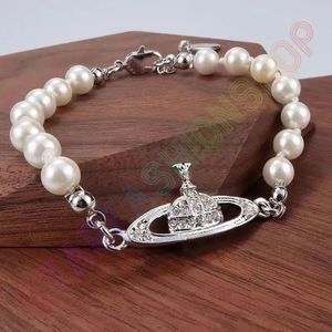 Saturn Bracelet Pearl kralen streng diamant tennisplaneet armbanden vrouw goud designer sieradenfashion -accessoires met boxen 4color0.1233