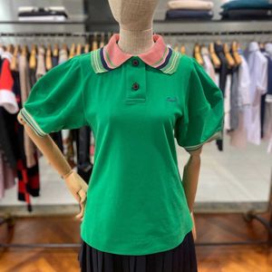 Saturn Designer Polo Shirt Dames Streep Borduurwerk Korte Mouw T-shirt Luxe Merk Vivi Pullover Tee Mode Hip Hop Top
