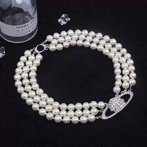 Collier de perles multicouches Saturn, pendentif Saturne en diamant complet, bijoux de créateur en argent, cadeaux d'anniversaire à la mode pour femmes 5GQJ