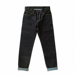 Sauce ZHAN Jeans pour hommes Teinture double face Sanforized Seedge Denim Jeans Regular Fit Taper Leg Limit 21 OZ g3qp #
