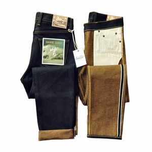 Saucezhan EX316XX-desert Jeans pour hommes Seedge Jeans en denim brut sanforisé pour hommes Teinture double face Coupe droite 20,5 Oz Y15J #