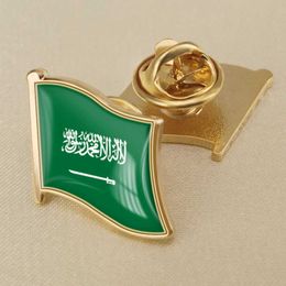 Saoedi -Arabi￫ nationale vlag kristal gel embleem broche vlagbadges ter wereld