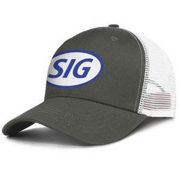 Logotipo de Sauer azul para hombres y mujeres, gorra de camionero ajustable, gorras de béisbol personalizadas en blanco, emblemas de arte sauer, signo SIG logo2253