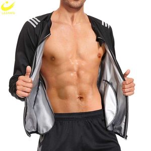 Saunajas voor heren Rits Zweet Top Gewichtsverlies Lange mouw Afslanken Vetverbrander Body Shaper Gym Oefening Workout Sport