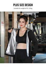 Sauna Pak Women Plus Size Gym Clothing Sets voor zweten gewichtsverlies vrouwelijke sport Actieve slank tracksuit 240402