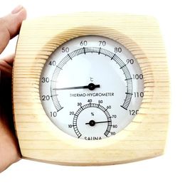 Termómetro de sauna Tamaño portátil de madera Sauna Termómetro Higrómetro Herramientas de temperatura Accesorios