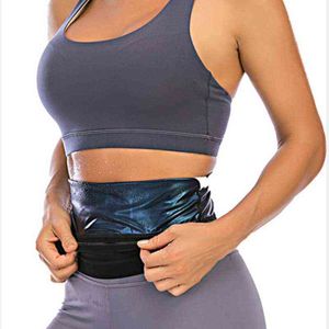 Sauna Cintura Trimmer Belly Wrap Entrenamiento Deporte Banda para el sudor Entrenador abdominal Pérdida de peso Body Shaper Control de barriga Adelgazamiento Cinturón 211229