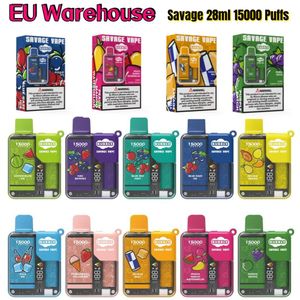 Savage 15000 Puff 15K Vape jetable cigarrillos desechables 28ml usine vapes Chine Child Lock Smart Display 650mAh Batterie rechargeable Mesh Coil 12k 12000